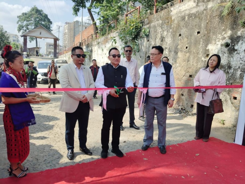 Prasielie Pienyu, Chairman of NHHDC Ltd inaugurates Handloom Exhibition at Urban Haat, Dimapur on November 12.